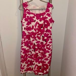 Kasper pink and white sleeveless dress size 10